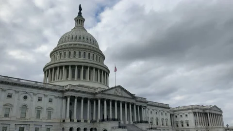 Time lapse of clouds behind Capitol Building DC Stock Footage 142329103