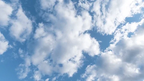 Time lapse of clouds on blue sky on a sunny day Stock Footage 111863197