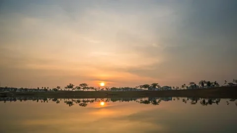 Time-lapse of clouds, blue sky, sunrise at Hillpark, Puncak Alam, Selangor Stock Footage 229341843