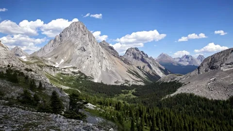 Time-Lapse of Clouds at Burstall Pass, Alberta, Canada Stock Footage