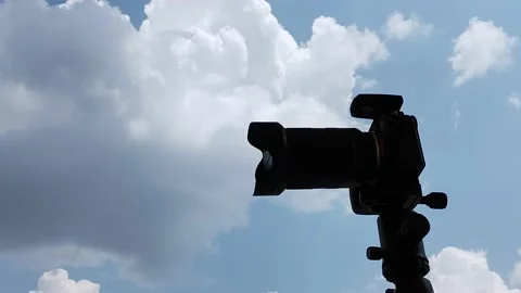 Time-lapse of clouds with camera in front, Camera time-lapse, Big white cloud Stock Footage 155615025