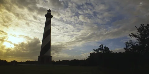 Time-lapse of clouds the Cape Hatteras lighthouse Stock Footage 103489182