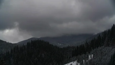 Time lapse of clouds at Carpathian mountains, Ukraine, 4k Stock Footage 129058534