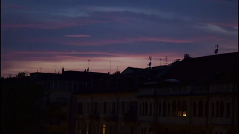 Time lapse clouds in the city Stock Footage 94044580
