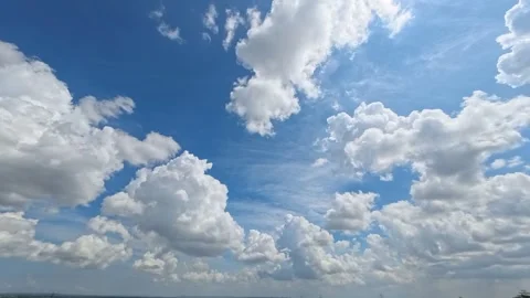 Time Lapse Clouds in Clear Blue Sky Stock Footage 335614343
