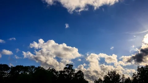 Time lapse of clouds on a clear summer sky Stock Footage 99118283