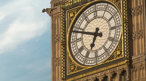 Time-lapse with clouds close up of Big Ben, London Stock Footage 56937742