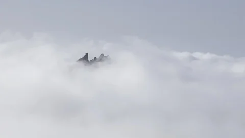 Time lapse of clouds covering rock, Anaga, Tenerife Stock Footage 107086612