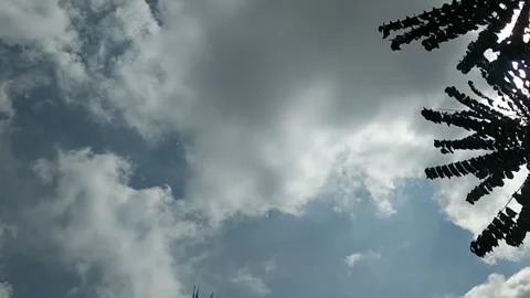 Time lapse of clouds in the daytime with white clouds and blue sky Stock Footage 306472421
