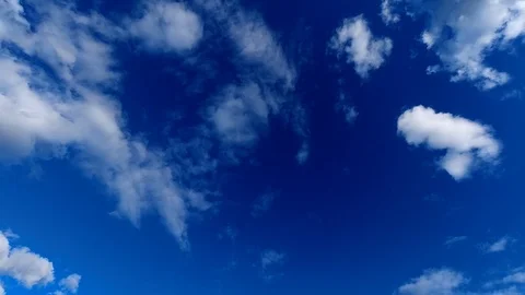 Time lapse of clouds on deep blue sky on a sunny day Stock Footage 111863099