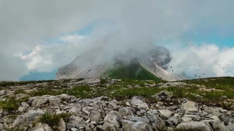 Time Lapse Clouds in Dolomites Mountain Peak Trentino Stock Footage 342222680