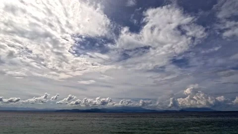 Time-lapse of Clouds Drifting Over Calm Ocean Waters, Bali Stock Footage 238420180