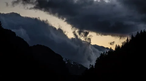 Time lapse of clouds at dusk Stock Footage 43164243