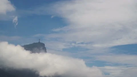 Time lapse of clouds evolving Christ the Redeemer Statue in Rio de janeiro Stock-Footage 150761924