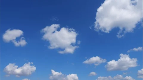 Time lapse clouds, fast rolling puffy clouds are moving, white lightness clouds Stock Footage 108218506