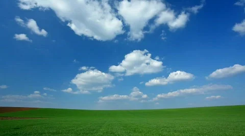 Time lapse clouds at field Stock Footage 721408