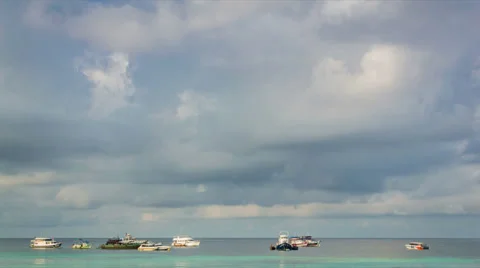 Time lapse clouds float on sky over sea of thailand Stock Footage 37217058