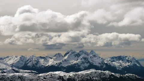 Time-lapse of clouds floating over snowy mountains Stock Footage 113262057
