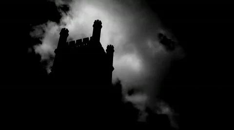 Time lapse clouds flowing past church steeple Stock Footage 606920