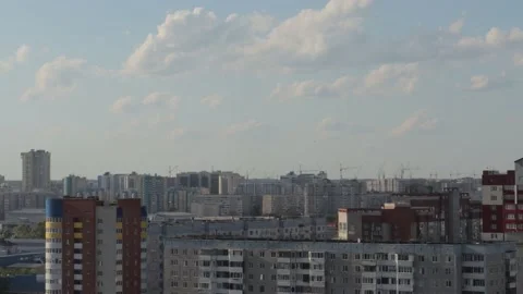 Time lapse. Clouds fly over the city. Stock Footage 133622483