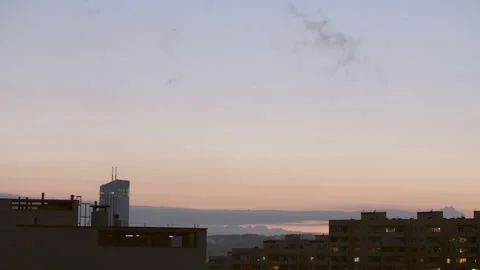 Time lapse: Clouds Forming at Sunset on a Stormy Night Stock Footage 136364253