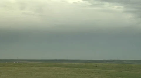Time Lapse of  Clouds Gradually Clearing after Plains Storm 스톡 동영상 54720696