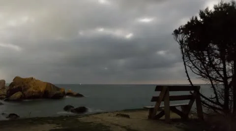 Time Lapse Clouds - HD. Rainy clouds in the night! Stock Footage 22085777