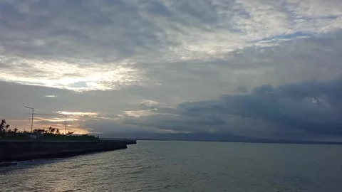 Time lapse, clouds, island, sea, mountains. Sunrise Stock Footage 327069217