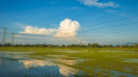 Time-lapse of clouds at Kepala Batas, Penang with water reflection Stock Footage 229344299
