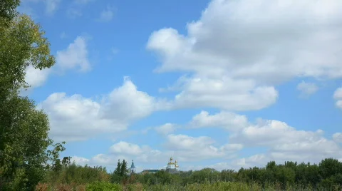 Time lapse clouds. Molchansky monastery. Видео 832391