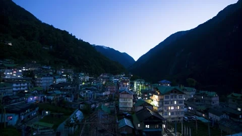 Time-lapse of clouds in the morning clearing the entire city constructed Stock Footage 134939865