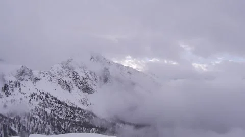 Time lapse clouds in mountain winter Stock Footage 67570064