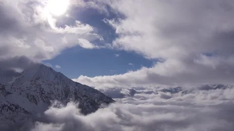 Time lapse clouds in mountain winter Stock Footage 67570114