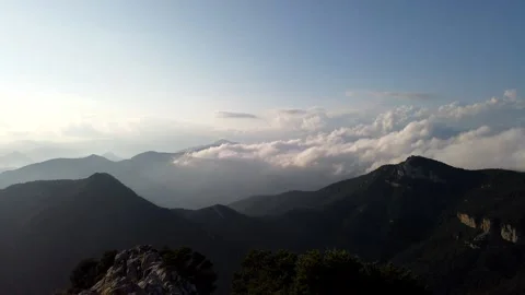Time-lapse of clouds in a mountains. Mare de Déu del Mont. Catalonia. Stock Footage 140931681