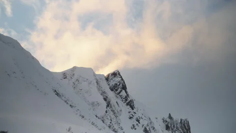 Time Lapse Clouds Mountains Sunset Dramatic Alps Dawn Switzerland Austria Snow Video stock 169554083