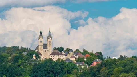 Time Lapse - Clouds moving above a catholic church / cathedral - dramatic look Stock Footage 99365602