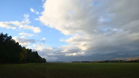 Time lapse of clouds moving above Ljubljana Airport, Slovenia Stock Footage 177417739