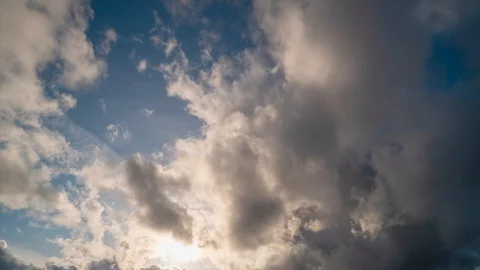 Time-lapse of Clouds Moving in Blue Sky Stock Footage 127758734