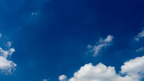 Time lapse of clouds moving in a clear blue sky Stock Footage 95307863