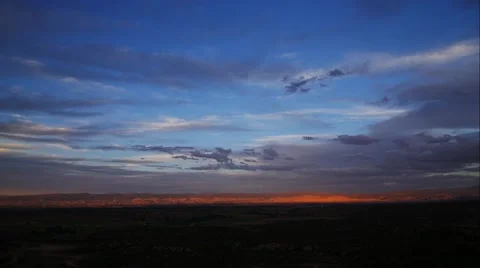 Time lapse Clouds moving during a beautiful sunset. Stock Footage 55495819