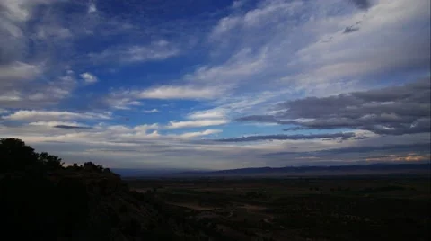 Time lapse Clouds moving during a beautiful sunset. Stock Footage 55495829