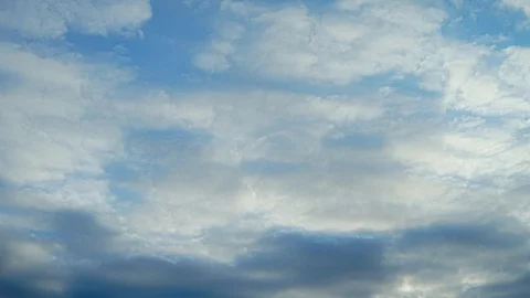 Time-lapse of Clouds Moving Fast in Blue Sky Stock Footage 125462538