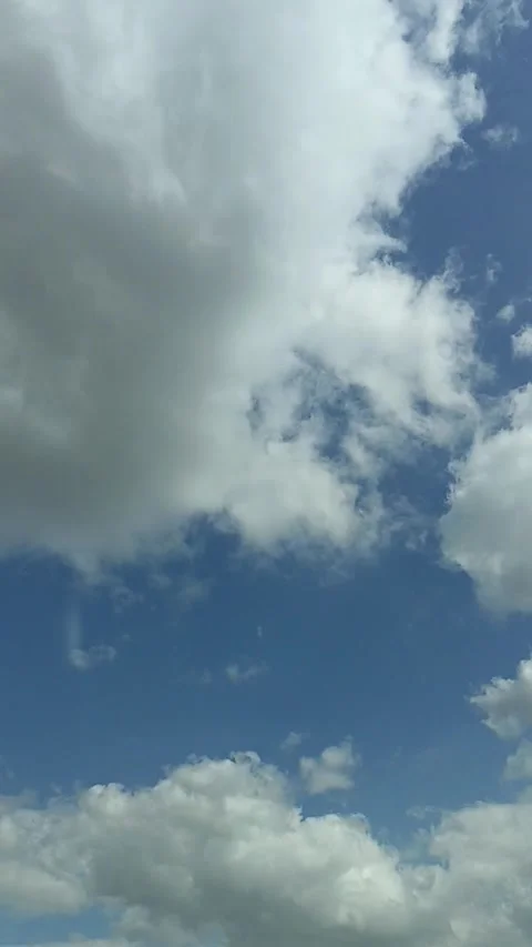 Time-lapse of clouds moving fast over trees against blue sky Stock Footage 334953331