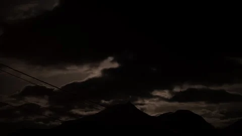 Time lapse of the clouds moving in front of the moon covering it in the dark Stock Footage 331669016