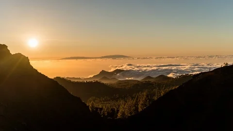 Time Lapse Clouds moving it in the sunset Stock Footage 116492832