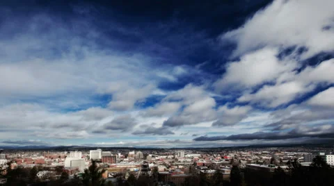 TIME LAPSE - Clouds moving over Spokane, WA Stockbeeldmateriaal 35622962