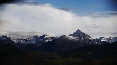 Time Lapse Clouds Moving Over Mountains At Sunset Stock Footage 60605164