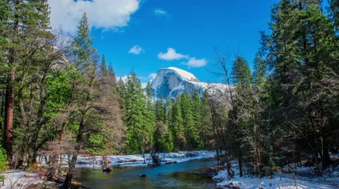 Time Lapse - Clouds Moving Over Half Dome, Yosemite National Park Stock Footage 65202744