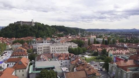Time lapse of clouds moving over cityscape Stock Footage 71537148