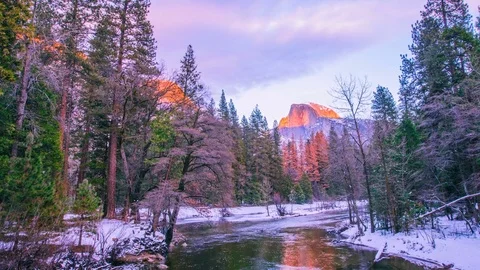 Time Lapse - Clouds Moving Over Half Dome, Yosemite National Park Stock Footage 72755218